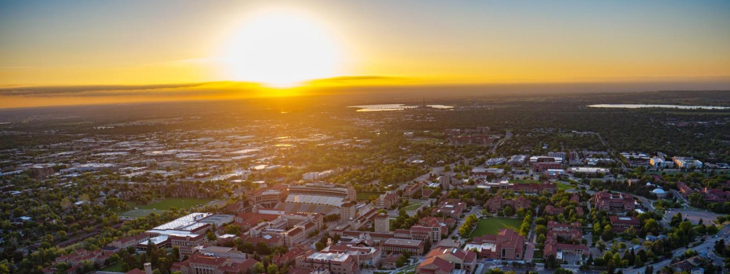 Overhead shot of the CU Boulder campus